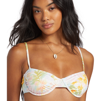 Peaceful Palms Ruched Underwire Bikini Top