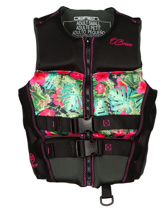 O'Brien Ladies Flex V-back Neoprene Vests CCGA Pink/Floral 2025