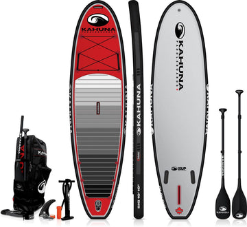 Kahuna 10'10" Big iSUP Red All Terrain Inflatable Sup W/Carbon Paddle + Bag + Pump 2024