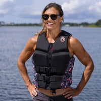 O'Brien Ladies Flex V-back Neoprene Vests CCGA Coral Floral 2026