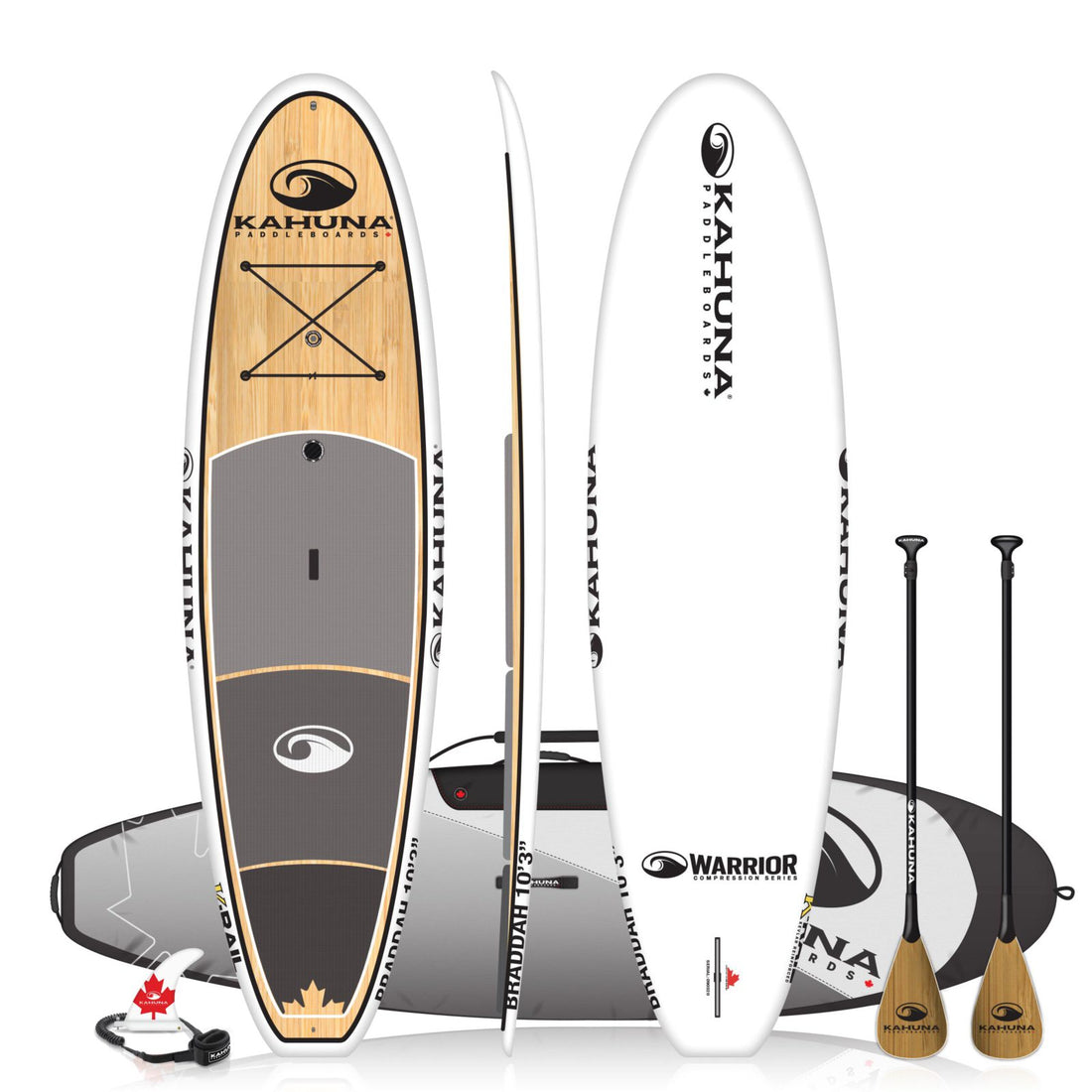 Kahuna 10'3" Warrior Braddah Bamboo Sup W/Carbon Paddle, Bag, Leash Incl. 2026