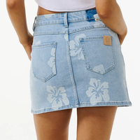 Rip Curl Hibiscus Heat Overdyed Denim Skirt