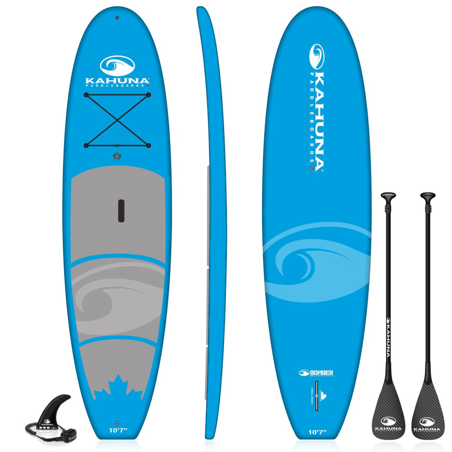 Kahuna Bomber 10'7" All Around Sup W/ Composite Paddle, Fin, and Leash 2023